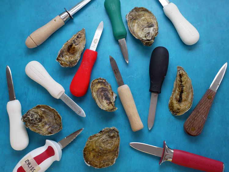 oyster knives on a blue&hellip;